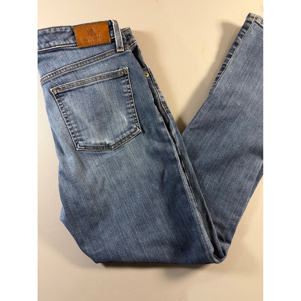Lauren Ralph Lauren Skinny Jeans Womens Size 8 Blue Medium Wash Mid Rise Denim